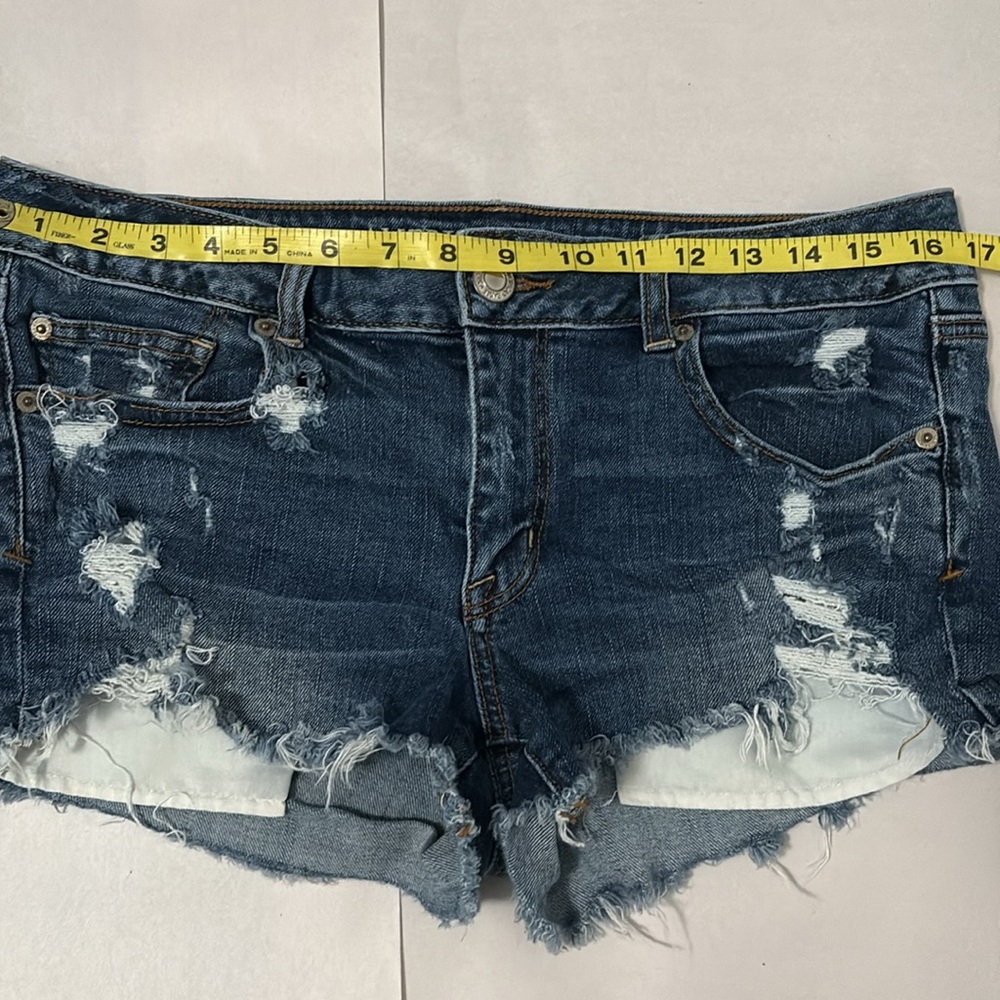 American Eagle Shortie denim jean shorts size: 12 - Picture 5 of 6